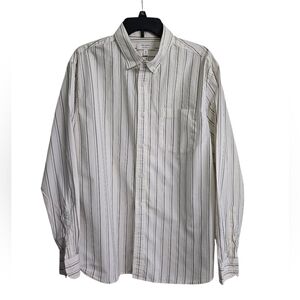 Banana Republic Gray Striped  Men's Untucked  Shirt Long Sleeve XL